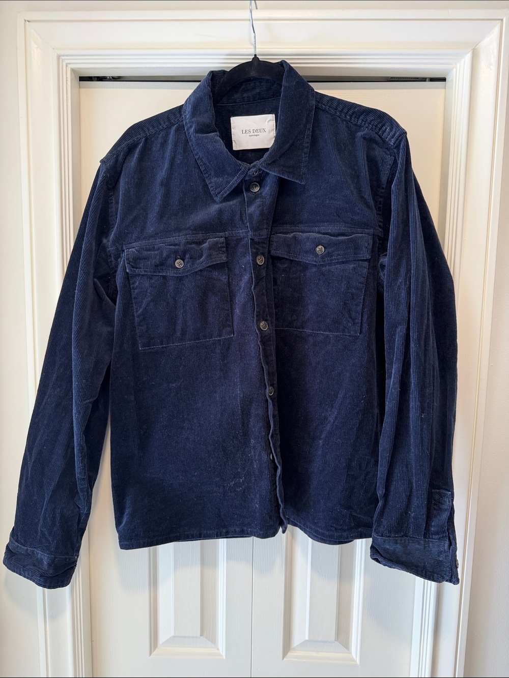 Les Deux Navy Corduroy Button-Up Jacket